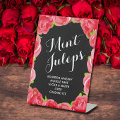 Red Roses Mint Juleps Reclamebord Met Voetstuk