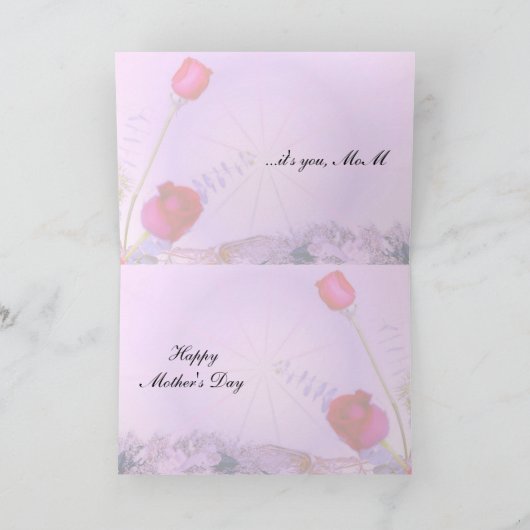 Red Roses Moederdag Kaart (Binnen)