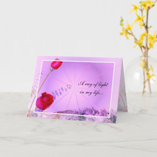 Red Roses Moederdag Kaart (Gele Bloem)