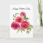 Red Roses Moederdag Kaart (Voorkant)