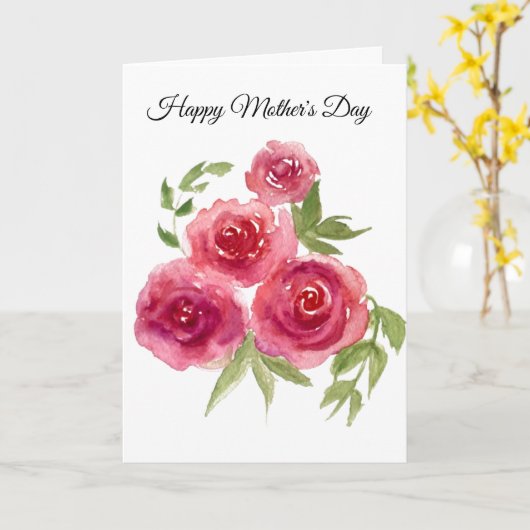 Red Roses Moederdag Kaart (Gele Bloem)