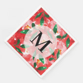 Red Roses Monogram Papier Servet (Hoek)