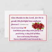 Red Roses Morning Blessenkaart Kaart (Voorkant / Achterkant)