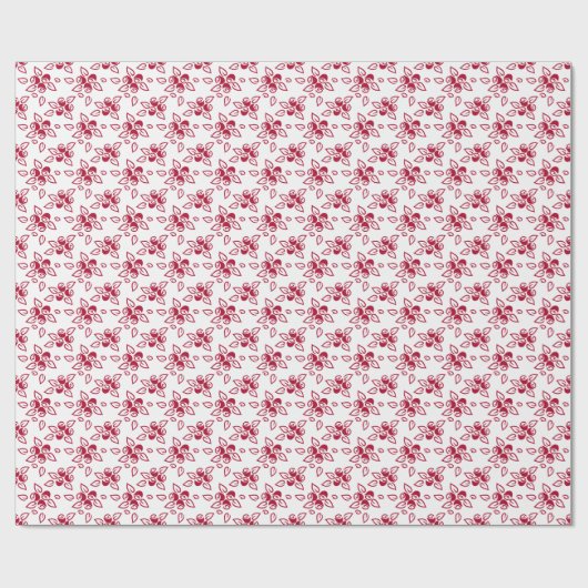 Red Roses Motif Pattern Abstract inpakpapier (Vlak)