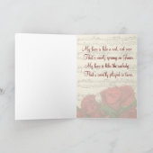 Red Roses Music Valentijnsdag Feestdagen Kaart (Binnen)