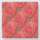 Red Roses Natuur Art Pattern Stenen Onderzetter (Voorkant)