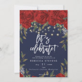 red roses navy vieren verjaardag kaart (Voorkant)