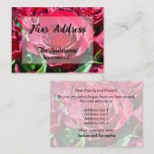 Red Roses - Nieuwe adresaankondiging Notitiekaartje (Voorkant / Achterkant)