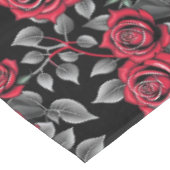 Red Roses On A Black Background Tafelkleed (Gekanteld)