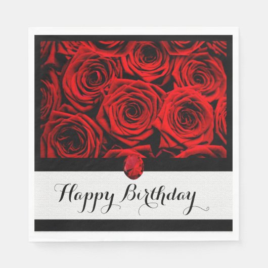 Red Roses Paper Napkin Servet (Voorkant)
