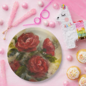 Red Roses  Papieren Bordje (Feest)