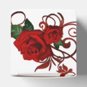Red Roses Pattern Heart Favor Box Bedankdoosjes (Bovenkant)