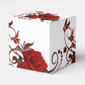 Red Roses Pattern Heart Favor Box Bedankdoosjes (Achterkant)