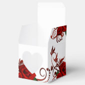 Red Roses Pattern Heart Favor Box Bedankdoosjes (Geopend)