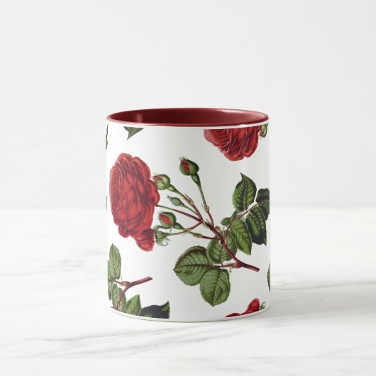 Red Roses Pattern Mok (Midden)
