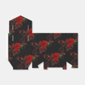 Red Roses Pattern Red en Black Favor Box Bedankdoosjes (Uitgevouwen)