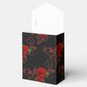 Red Roses Pattern Red en Black Favor Box Bedankdoosjes (Geopend)