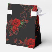 Red Roses Pattern Red en Black Favor Box Bedankdoosjes (Achterkant)