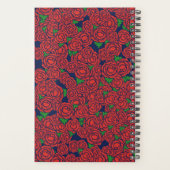  Red Roses Pattern Valentijn Art Flowers Planner (Achterkant)