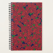  Red Roses Pattern Valentijn Art Flowers Planner (Voorkant)