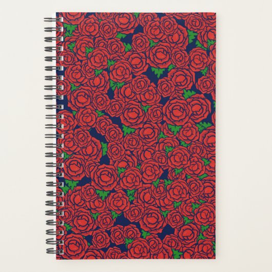  Red Roses Pattern Valentijn Art Flowers Planner (Voorkant)