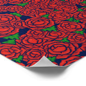  Red Roses Pattern Valentijn Art Flowers Poster (Hoek)
