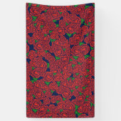  Red Roses Pattern Valentijn Art Flowers Spandoek (Verticaal)