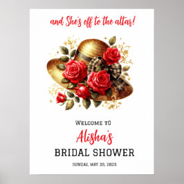 Red Roses Pet Derby Vrijgezellenfeest Welkom Poster