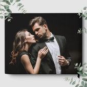 Red Roses Photo Calligraphy Script Black Wedding Gastenboek