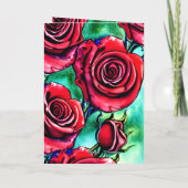 Red Roses Photo Valentijnsdag Love to My Wife Feestdagen Kaart (Achterkant)