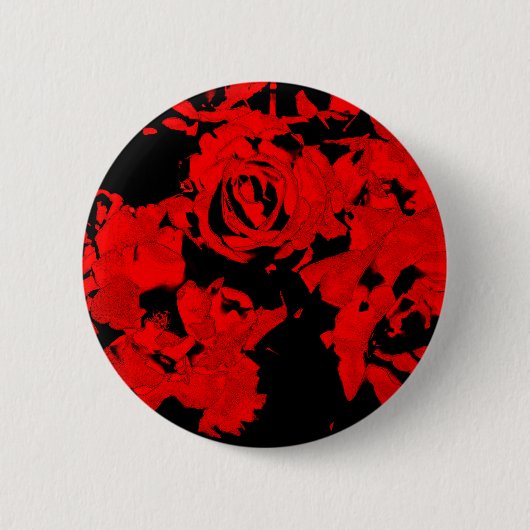 Red Roses Pin Ronde Button 5,7 Cm (Voorkant)