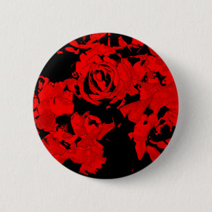Red Roses Pin Ronde Button 5,7 Cm