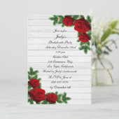 Red Roses Pine Branch kerstfeest Bachelorette Kaart (Staand voorkant)