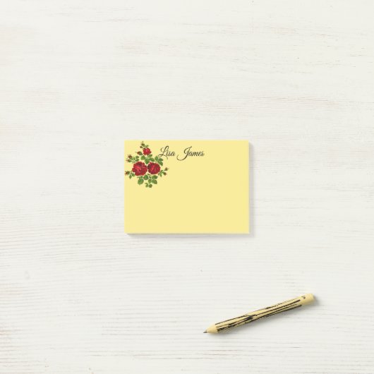 Red Roses Post-it-Notes Post-it® Notes (Op bureau)