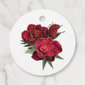 Red Roses Quinceañera Party Favor Labels (Achterkant)