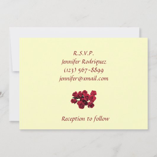 Red Roses Quinceanera Uitnodiging (Achterkant)