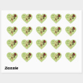 Red Roses Red Heart gepersonaliseerd huwelijk Hart Sticker (Vel)