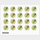 Red Roses Red Heart gepersonaliseerd Ronde Sticker (Vel)