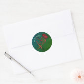 Red Roses Red Heart gepersonaliseerd Ronde Sticker (Envelop)
