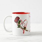Red Roses Red Heart gepersonaliseerd Tweekleurige Koffiemok (Links)