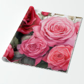 Red roses, Red roses, Cadeaupapier (Uitgerold)
