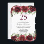 Red Roses Romantic 25th Wedding Jubileum Kaart<br><div class="desc">Red Roses Romantic 25th Wedding Jubileum Invitations Zie overeenkomend collectie in Niche en Nest Store</div>