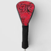Red Roses Romantic Flowers Floral Monogram M Golfheadcover (Voorkant)
