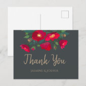 Red Roses Romantic Moody Bedankt Briefkaart (Voorkant / Achterkant)
