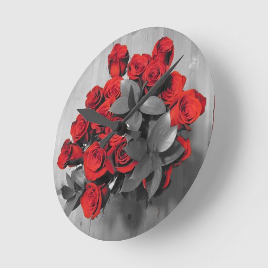 Red roses ronde klok (Hoek)
