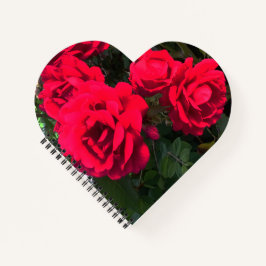 Red Roses Rosarium Heart-vormig Notitieboek