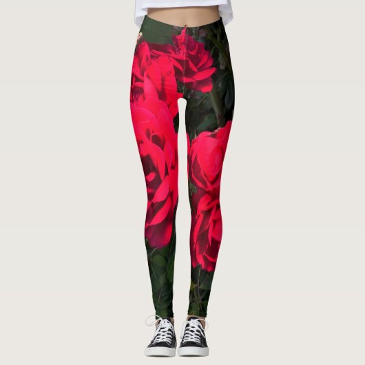 Red Roses Rosarium Leggings (Voorkant)