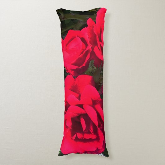 Red Roses Rosarium Lichaamskussen (Voorkant Verticaal)
