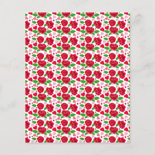 Red Roses Roze geeft het hart Happy Valentines Day Flyer (Achterkant)