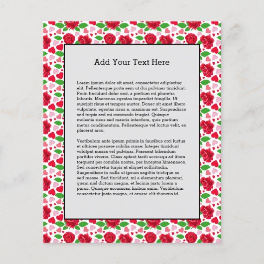 Red Roses Roze geeft het hart Happy Valentines Day Flyer (Voorkant)